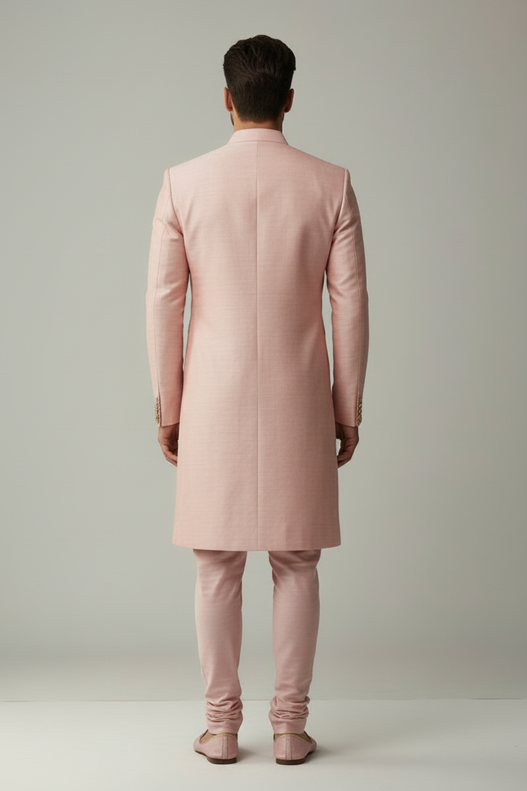Blush Pink Embroidered Sherwani Set for Men – Premium Wedding & Festive Wear