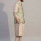 Sage Green Embroidered Nehru Jacket Kurta Set for Men – Festive & Wedding Wear