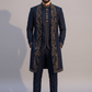Luxury Navy Blue Embroidered Indo Western for Men – Royal Reception & Wedding Wear