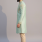 Men’s Mint Green Embroidered Sherwani Set – Elegant Wedding & Festive