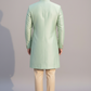 Men’s Mint Green Embroidered Sherwani Set – Elegant Wedding & Festive