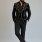 Black Embellished Men’s Party Wear Suit – Luxury Designer Blazer for Reception & Cocktail Events