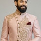 Blush Pink Embroidered Indo Western for Men – Luxury Wedding & Reception Wear