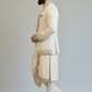 Ivory Draped Indo Western for Men – Luxury Embroidered Wedding & Reception Wear