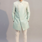 Mint Green Asymmetric Embroidered Sherwani Set for Men – Wedding & Festive Wear