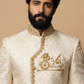 Ivory Embroidered Jodhpuri Suit for Men – Royal Wedding & Reception Bandhgala Outfit