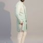Mint Green Asymmetric Embroidered Sherwani Set for Men – Wedding & Festive Wear