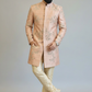 Men’s Peach Floral Embroidered Sherwani Set – Premium Wedding & Festive Ethnic Wear