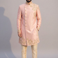 Men’s Peach Embroidered Sherwani Set – Designer Wedding & Festive Ethnic Wear