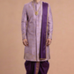 Men's Lavender Wedding Sherwani with Gold Embroidery