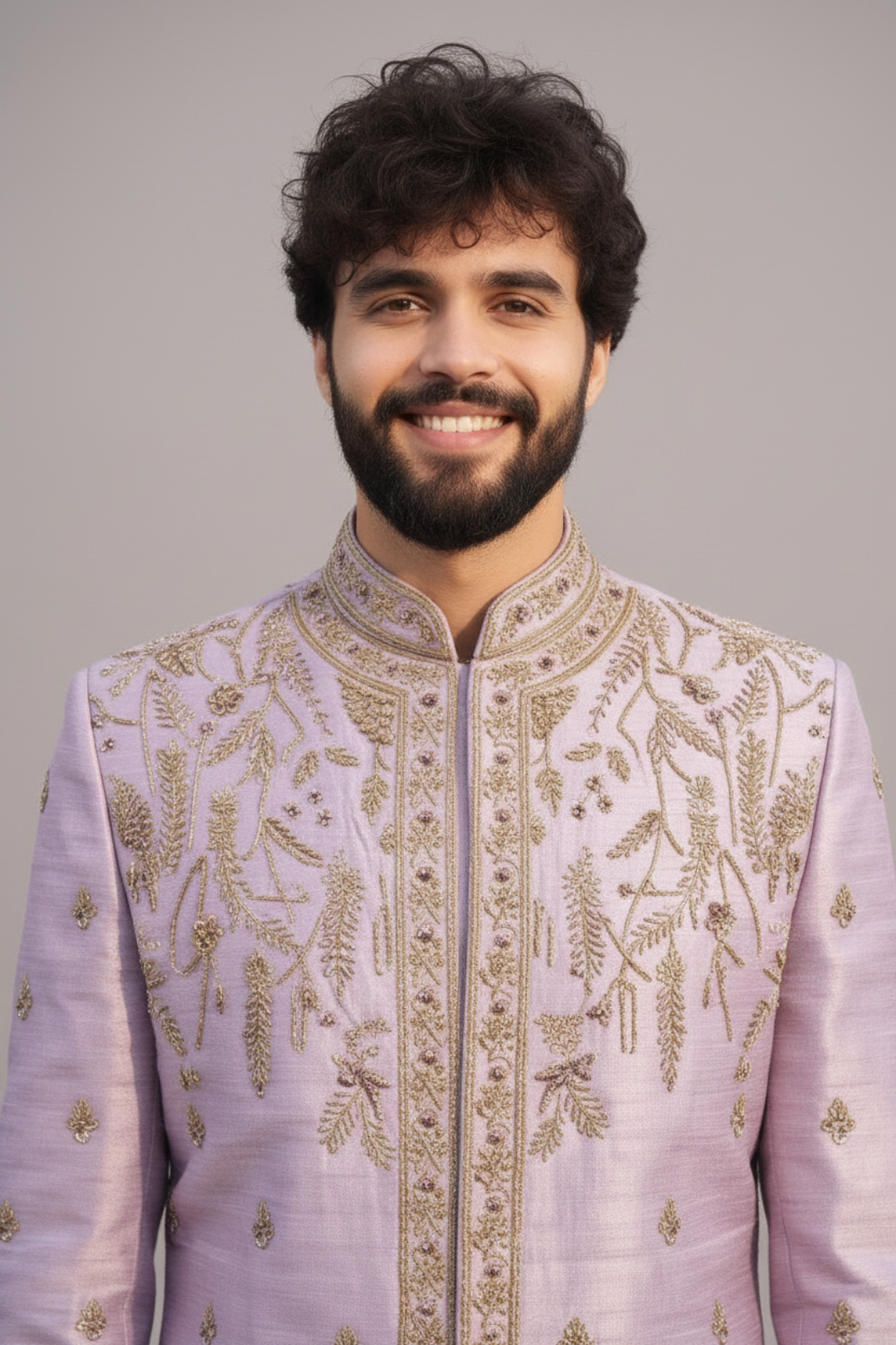 Men’s Blush Pink Embroidered Sherwani Set – Luxury Designer Wedding & Groom Wear