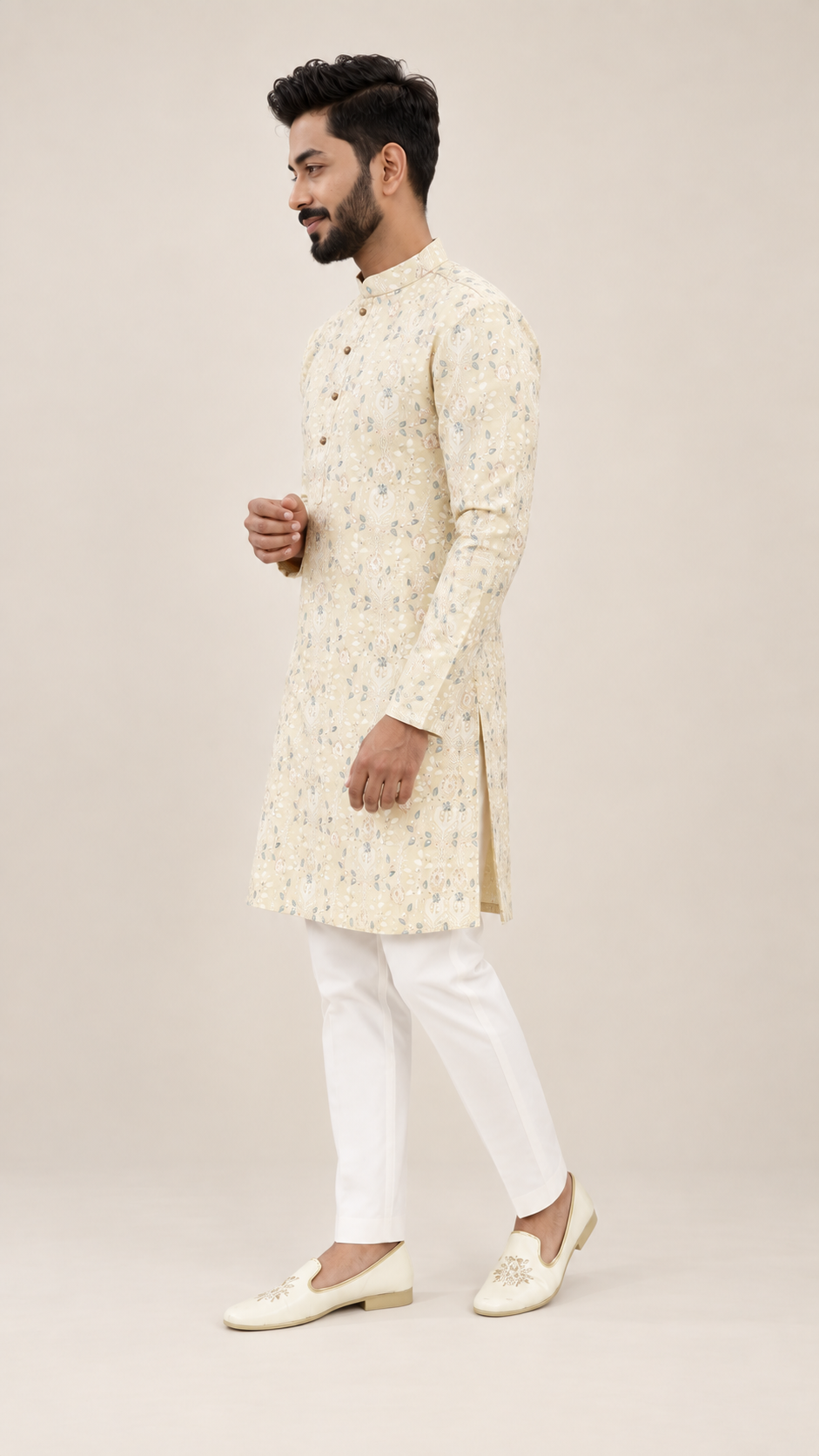 Multi-Colored Machine embroided kurta