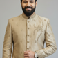 Men’s Beige Embroidered Sherwani Set – Premium Wedding & Festive Indo-Western Outfit