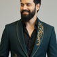 Emerald Green Embroidered Men’s Party Wear Blazer Suit – Premium Indo Western Reception Outfit