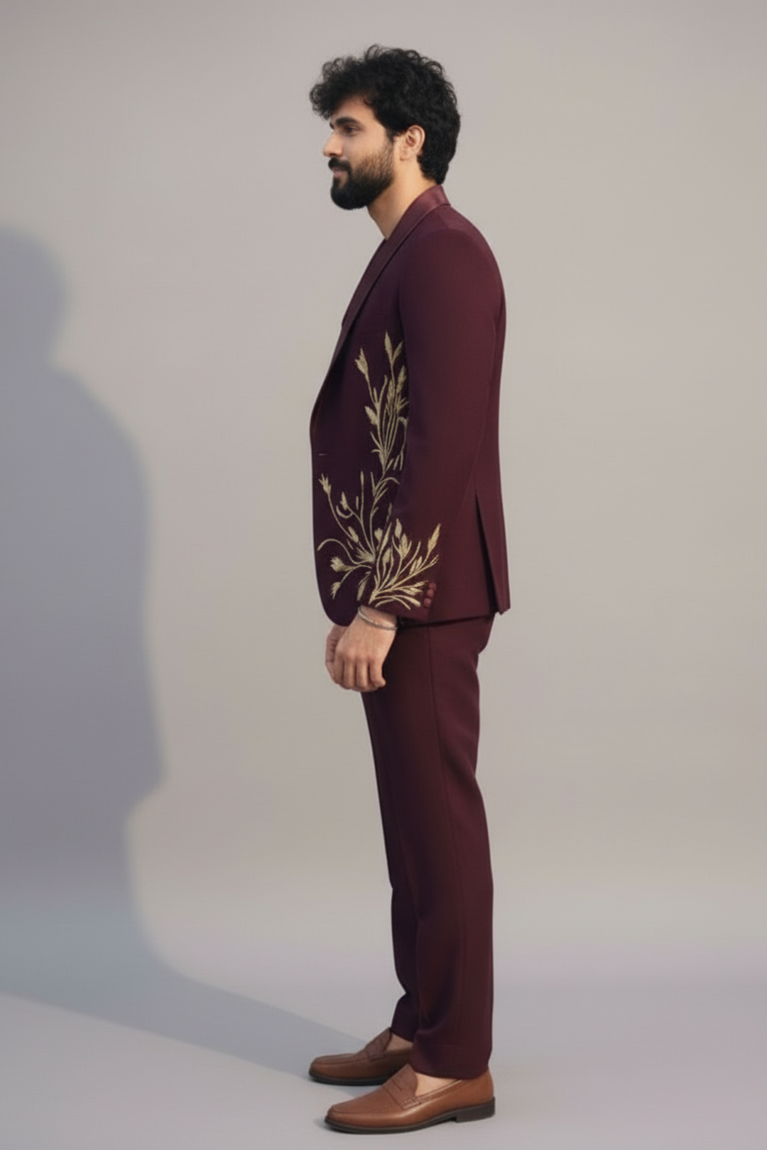 Maroon Embroidered Suit for Men | Designer Wedding & Party Wear