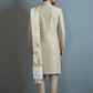 Pure raw silk handcrafted beige sherwani