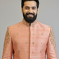 Peach Embroidered Sherwani for Men – Premium Wedding & Festive Ethnic Wear