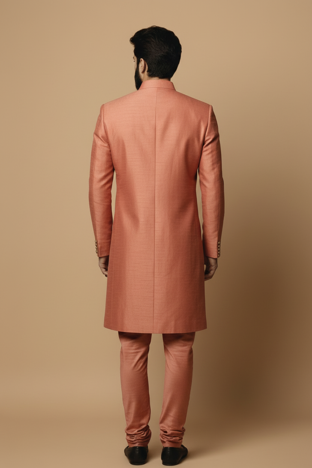 Peach Embroidered Sherwani for Men – Elegant Designer Wedding & Festive Wear