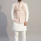 Men’s Pastel Pink Embroidered Sadri Set