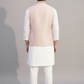 Men’s Pastel Pink Embroidered Sadri Set