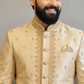 Royal Ivory Embroidered Sherwani Set with Muhurtham desgin for Men | Premium Wedding & Groom Ethnic Wear