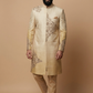 Men’s Beige Embroidered Sherwani Set – Luxury Indo-Western Wedding Outfit