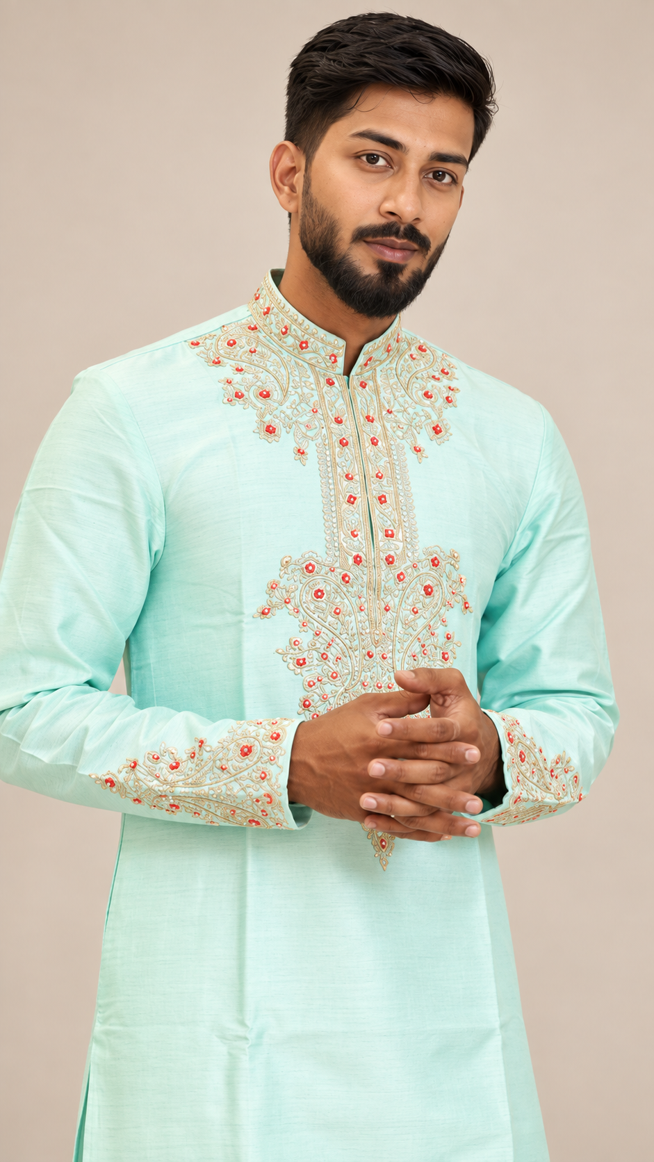 Turquoise Tide – Designer Kurta & Ponam Pant Set