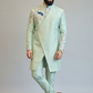 Mint Green Embroidered Indo-Western Suit for Men – Designer Wedding & Festive Wear