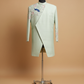 Mint Green Embroidered Indo-Western Suit for Men – Designer Wedding & Festive Wear