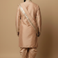 Premium Peach Pattu Pancha Kurta Set for Men with Thirunamam, Shanku & Chakra  Embroidery – Traditional Wedding & Temple Wear