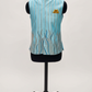 Light blue vest with a pattern on a mannequin against a white background, branded 'Groom2B'.