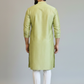 Men’s Light Pistachio Green Pichwai Painting Embroidered Kurta – Handcrafted Ethnic Festive Wear for Weddings & Traditional Occasions