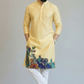 Men’s Light Pistachio Green Pichwai Painting Embroidered Kurta – Handcrafted Ethnic Festive Wear for Weddings & Traditional Occasions