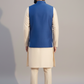 Men’s Royal Blue Embroidered Nehru Jacket – Designer Sadri