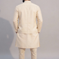 Men’s Cream Multicolor Embroidered Nehru Jacket – Designer Sadri