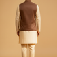 Men’s Brown Embroidered Nehru Jacket – Designer Sadri