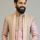 The Abstract Jewel Sherwani in Onion Pink