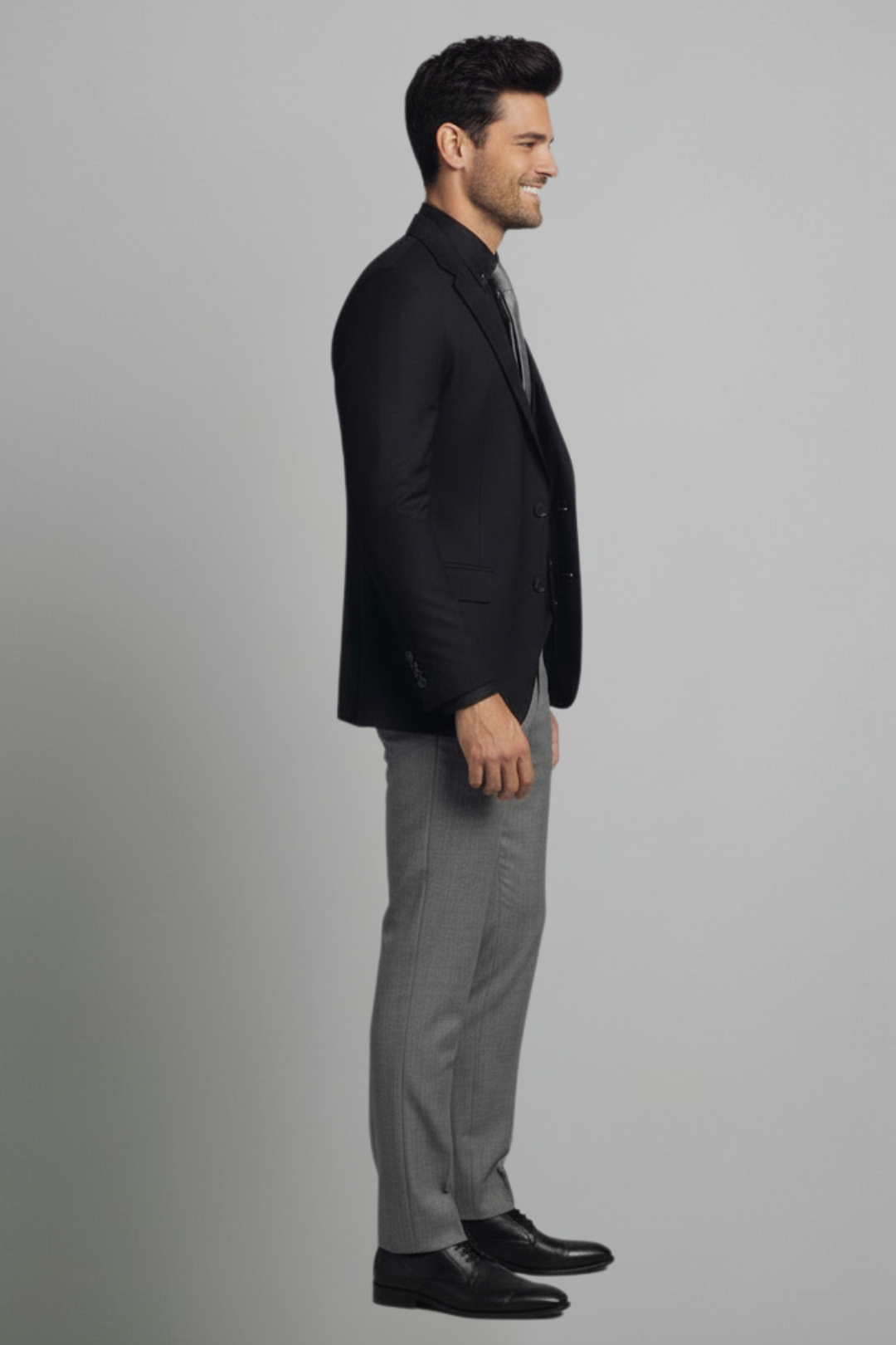 Black Blazer with Grey Trousers 3-Piece Suit for Men – Premium Formal & Business Wear