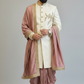Off white brocade sherwani with chest work