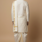 Traditional Cream Kurta Dhoti Set for Men – South Indian Festive Ethnic Wear