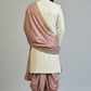 Off white brocade sherwani with chest work