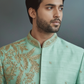 Mint Green Embroidered Sherwani for Men – Designer Wedding & Festive Wear