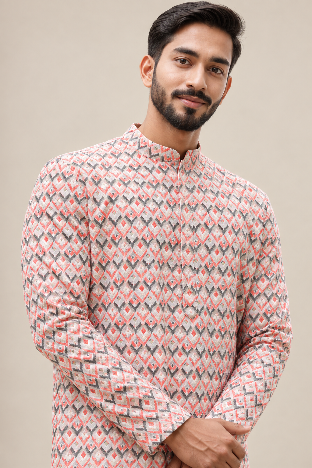 Men’s Printed Designer Kurta – Premium Ethnic Wear for Festive & Wedding Occasions