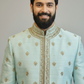 Mint Green Embroidered Sherwani for Men – Designer Wedding & Festive Ethnic Wear