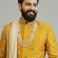 Mustard Yellow Sherwani with boota work