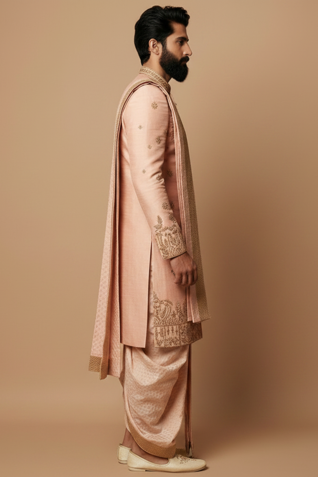 Flora and fauna inspired Fully Hand Embroided Sherwani
