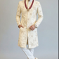 Silver Zari FLoral Work Sherwani