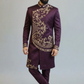 Wine Embroidered Designer Sherwani for Men – Luxury Wedding & Festive Wear