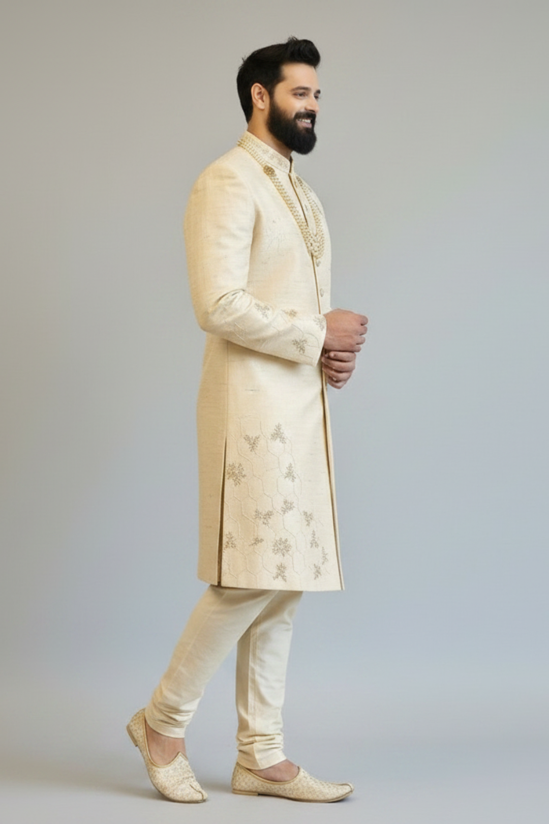 Abstract Honey comb pattern sherwani