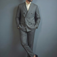 Light Grey Double Breasted Suit for Men – Premium Slim Fit Business & Wedding Formal Suit